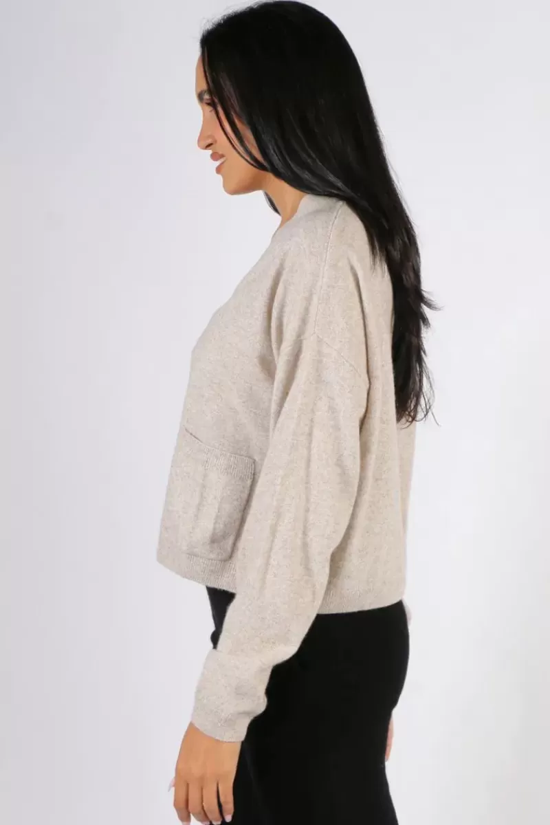 CAMPBELL & CO C & Co Crop Cardi In Oatmeal