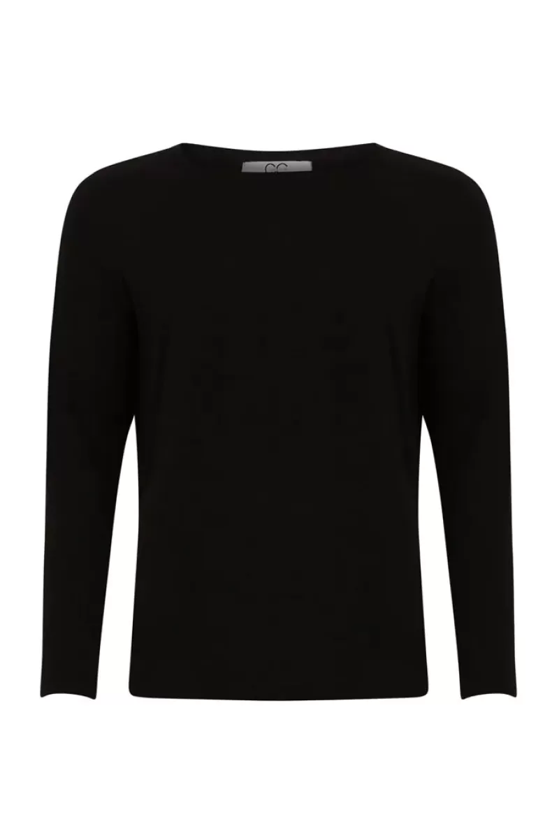 COSTER CC Heart Regular Long Sleeve Tee In Black