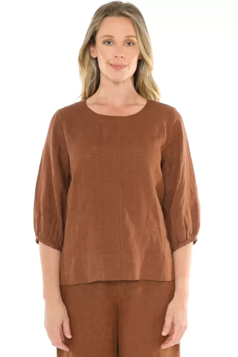 JUMP Center Seam Top In Tan By