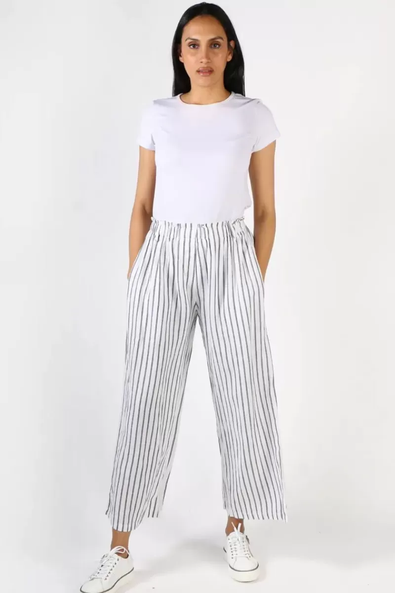 CLARITY Isabella Linen Pant In Stripe