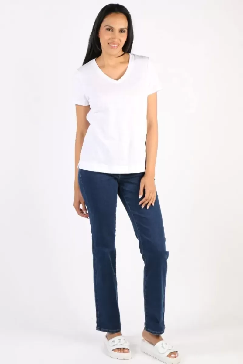 JUMP Classic V Neck Tee By In White