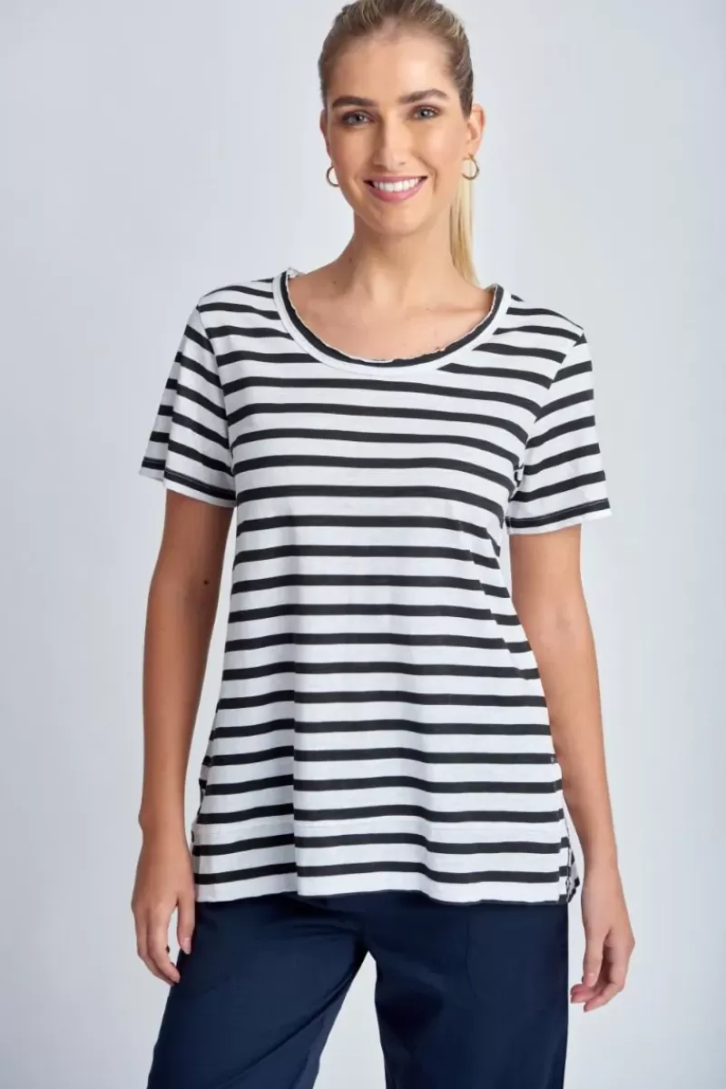 CLOTH PAPER SCISSORS Cloth Paper Scissor Slub Stripe Tee In Black