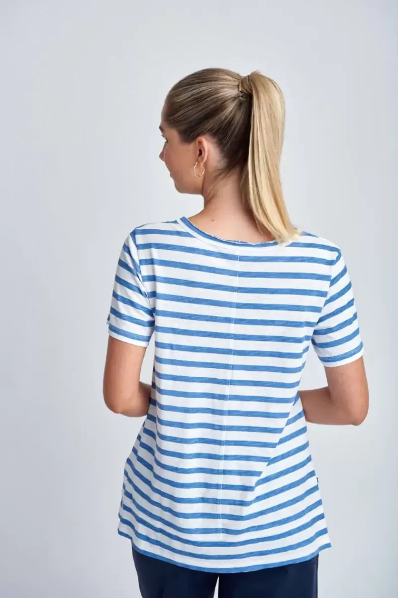 CLOTH PAPER SCISSORS Cloth Paper Scissor Slub Stripe Tee In Blue