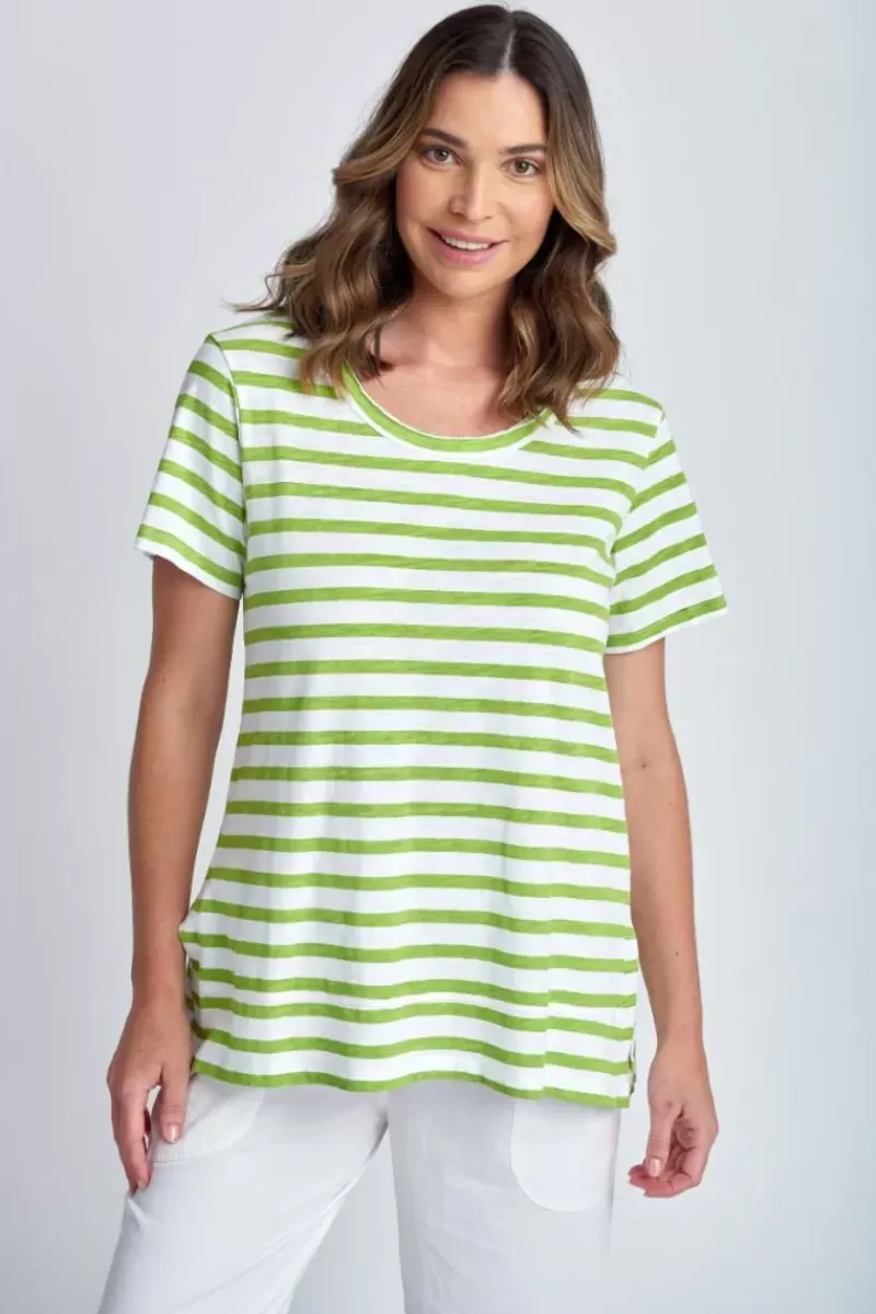 CLOTH PAPER SCISSORS Cloth Paper Scissor Slub Stripe Tee In Green