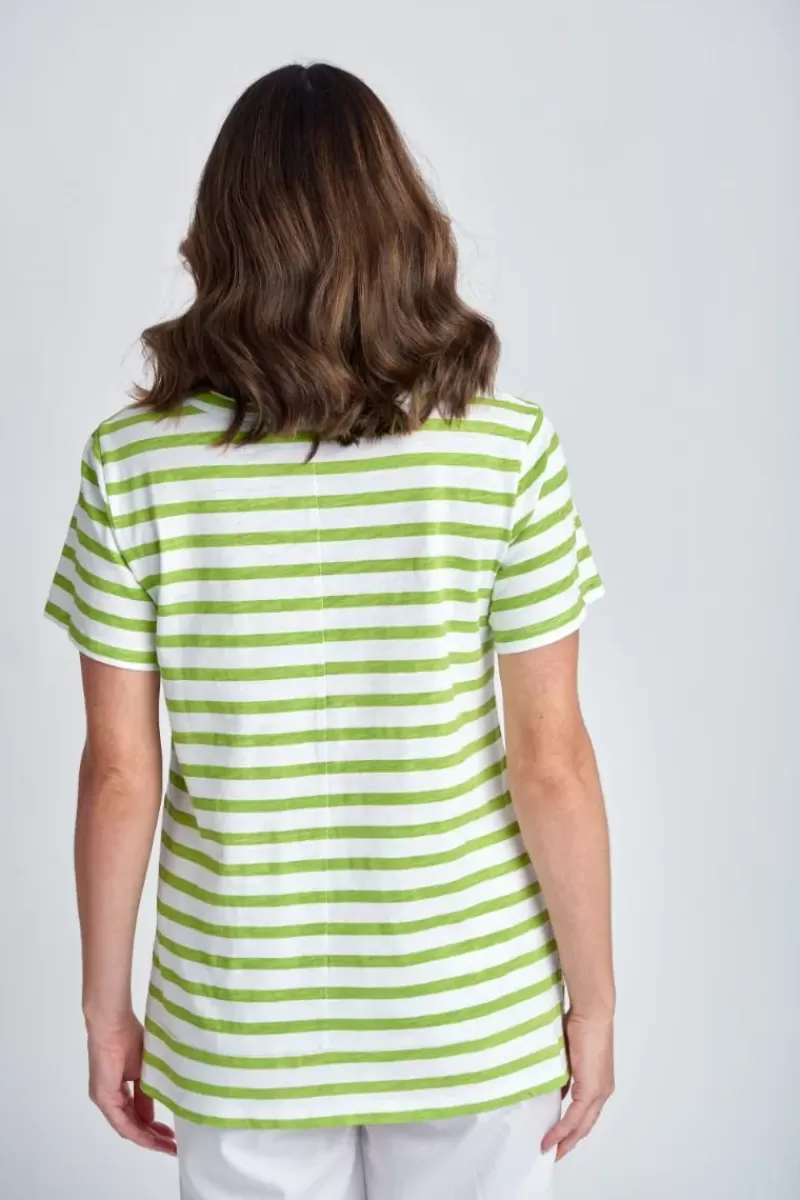 CLOTH PAPER SCISSORS Cloth Paper Scissor Slub Stripe Tee In Green