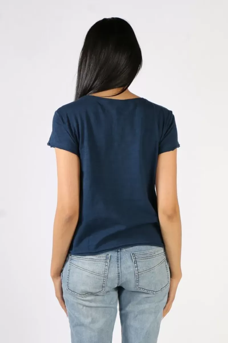 CLOTH PAPER SCISSORS Crop Tee In Navy