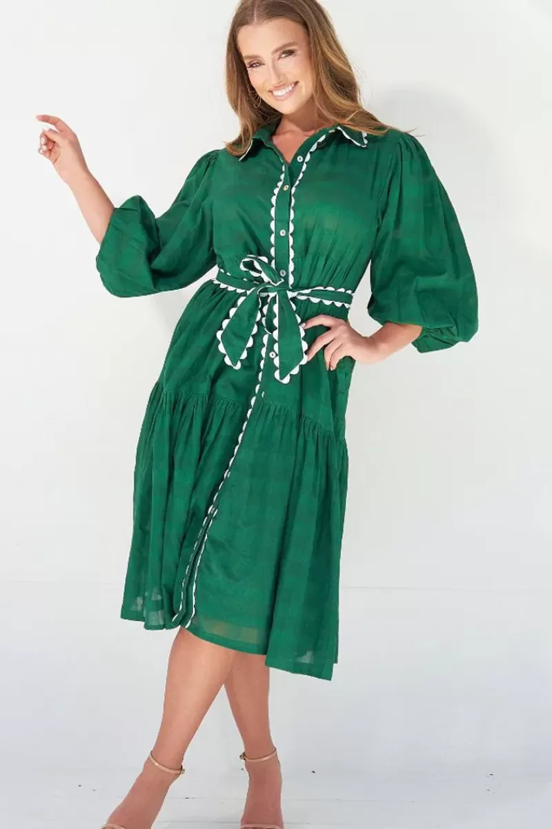 COLLECTIVO Abigail Dress In Green