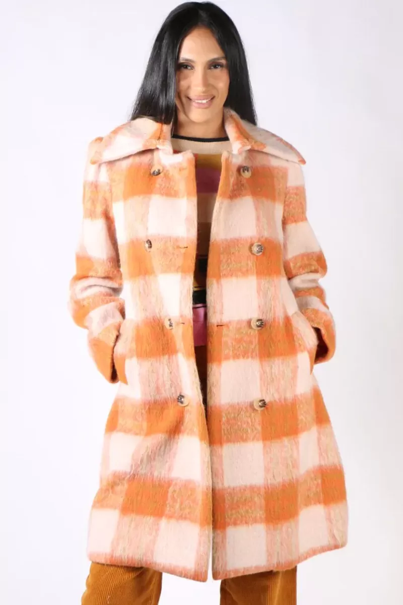 TRELISE COOPER Cooper Double Scoop Coat In Orange