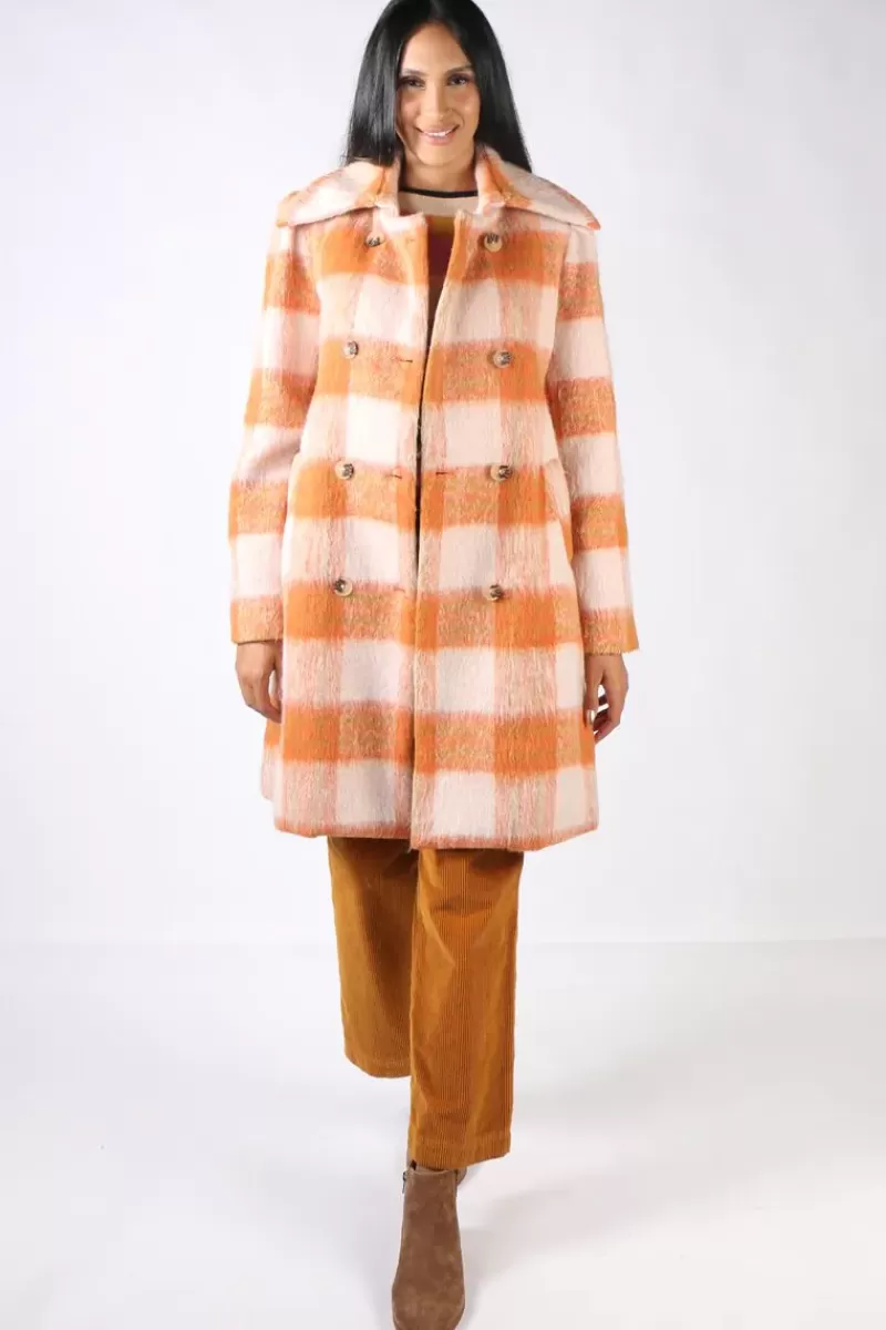 TRELISE COOPER Cooper Double Scoop Coat In Orange