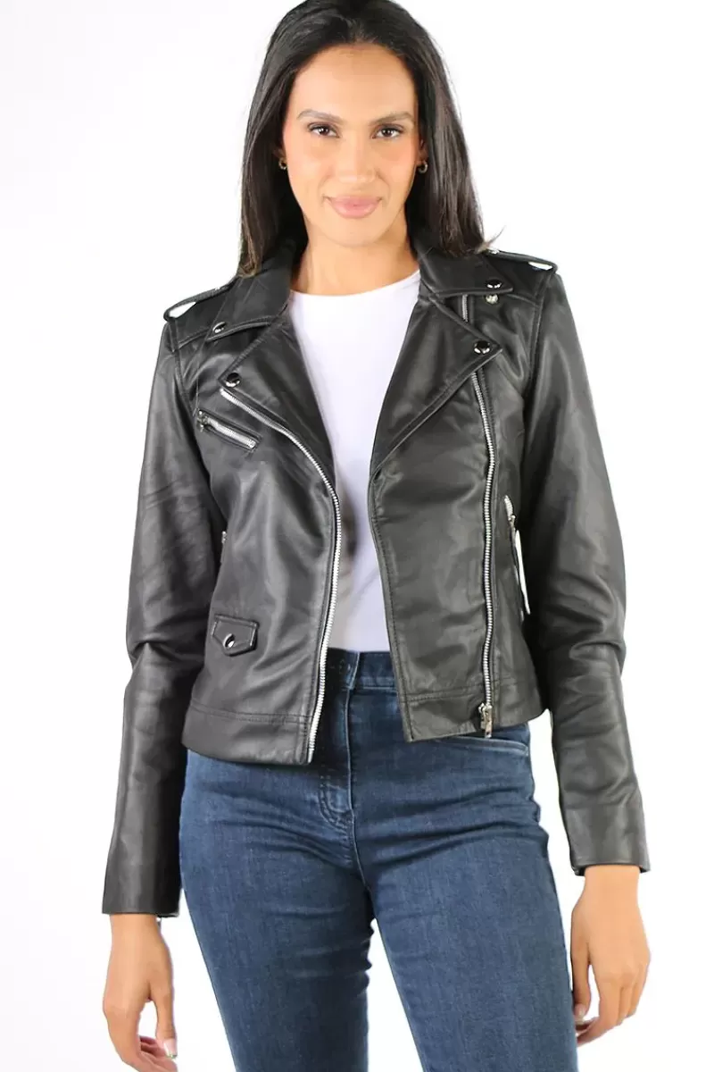 COSTER Biker Jacket In Black