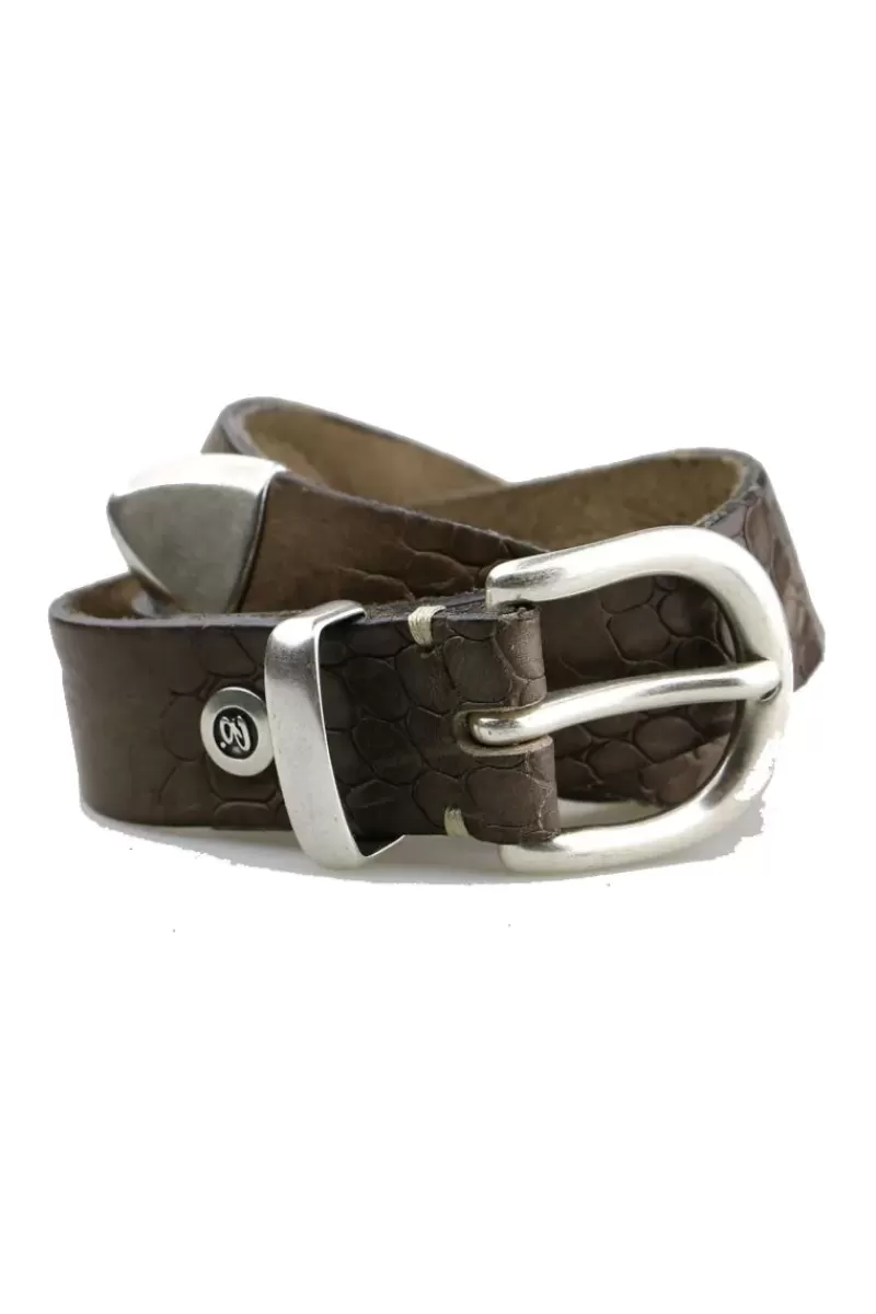 B.BELT Croc Belt By In Steel