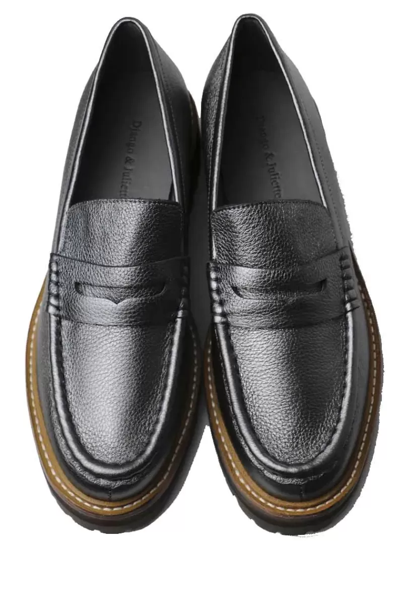 DJANGO & JULIETTE Django And Juliette Flout Loafer In Metallic Charcoal