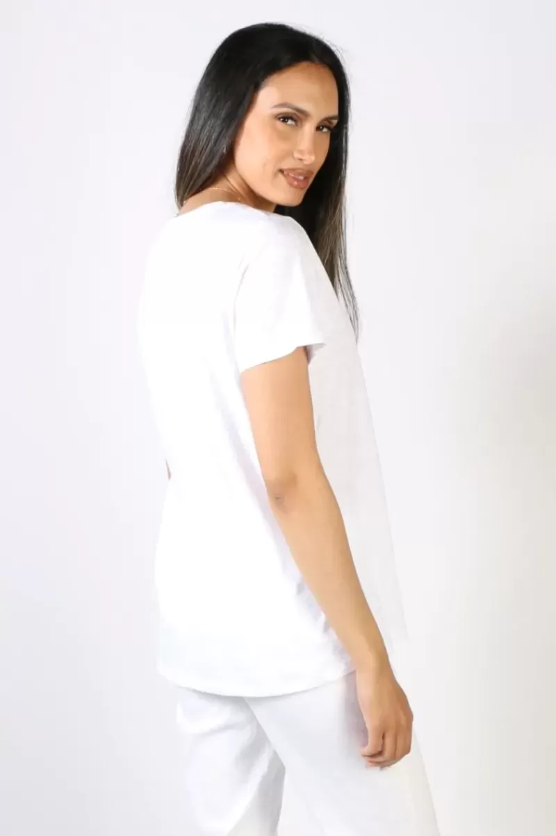 JUMP Easy V Neck Tee By In White