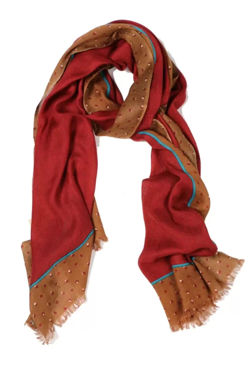 ERFURT Soft Printed Scarf In Bordeaux