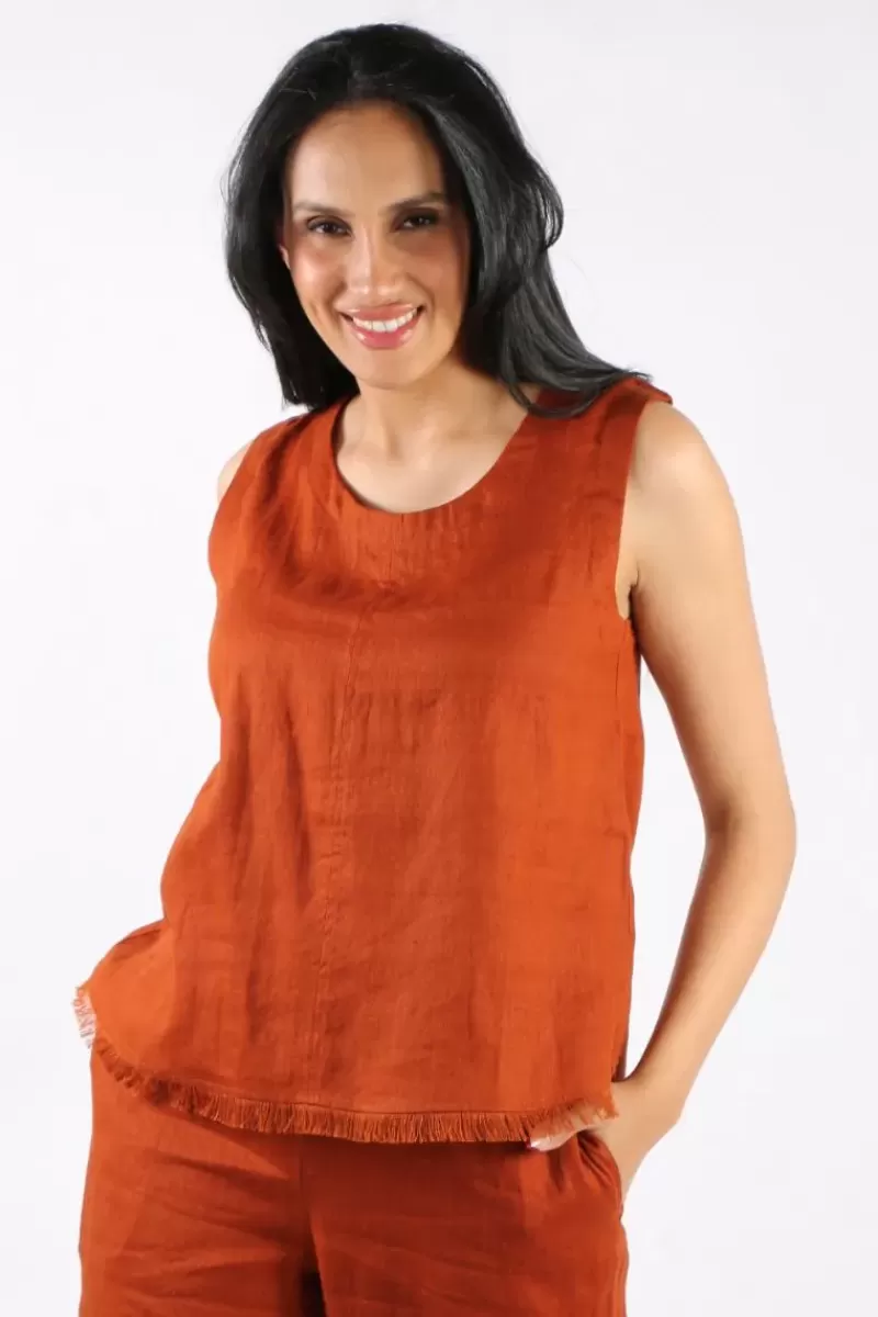 FOIL Fringe Benefits Shell Top In Tan