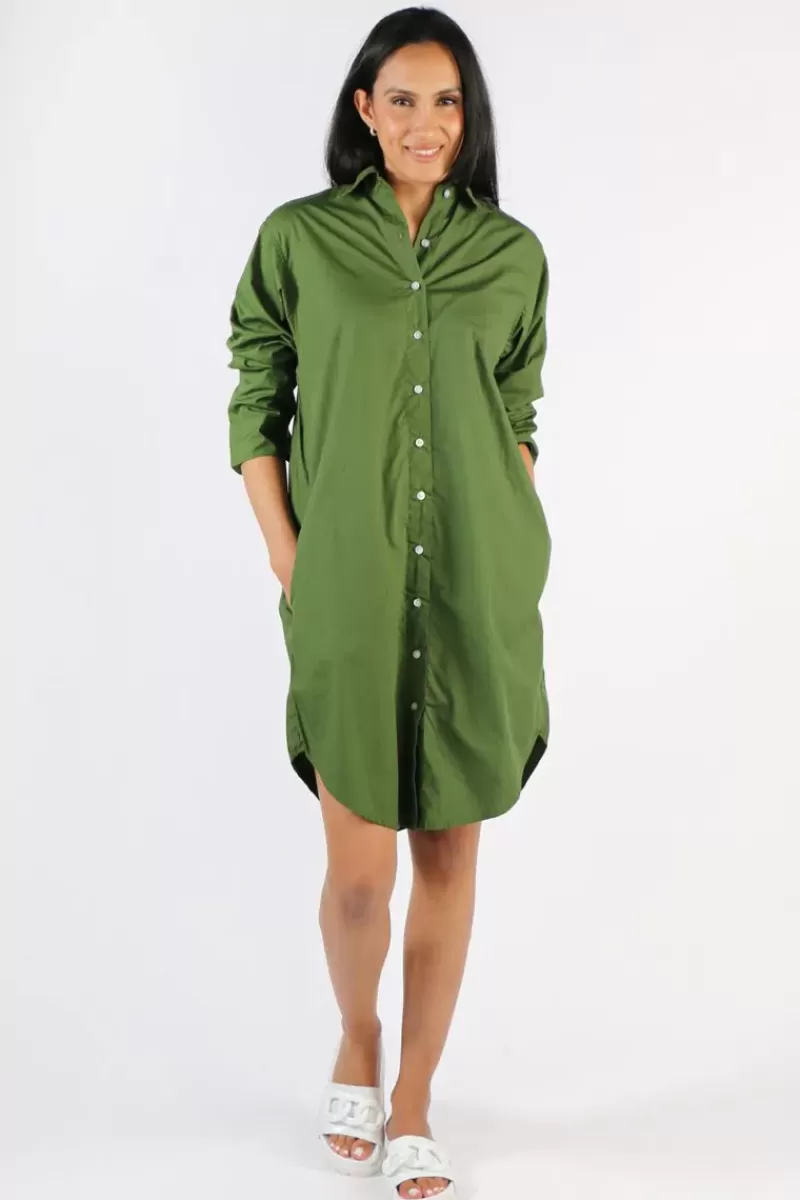 FROCKK Nina Shirtdress In Moss