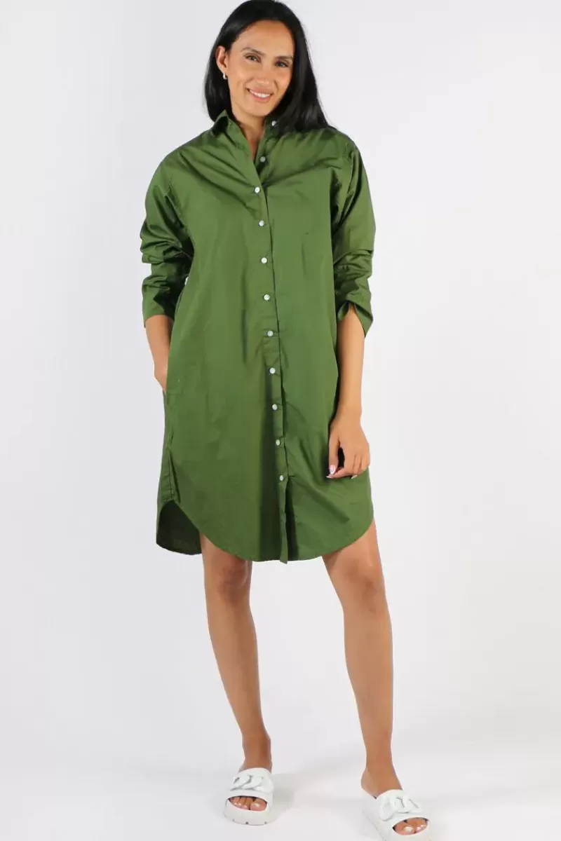 FROCKK Nina Shirtdress In Moss