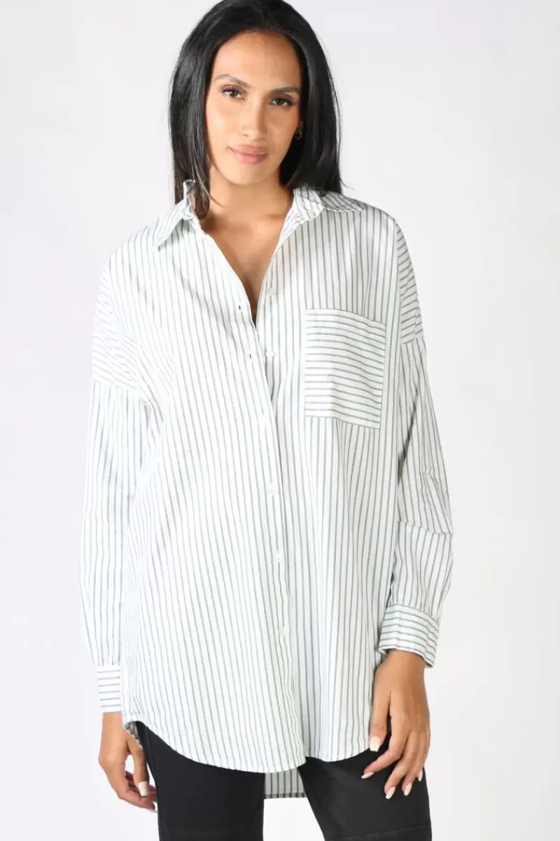 FUNKY STAFF Donna Longline Shirt In White