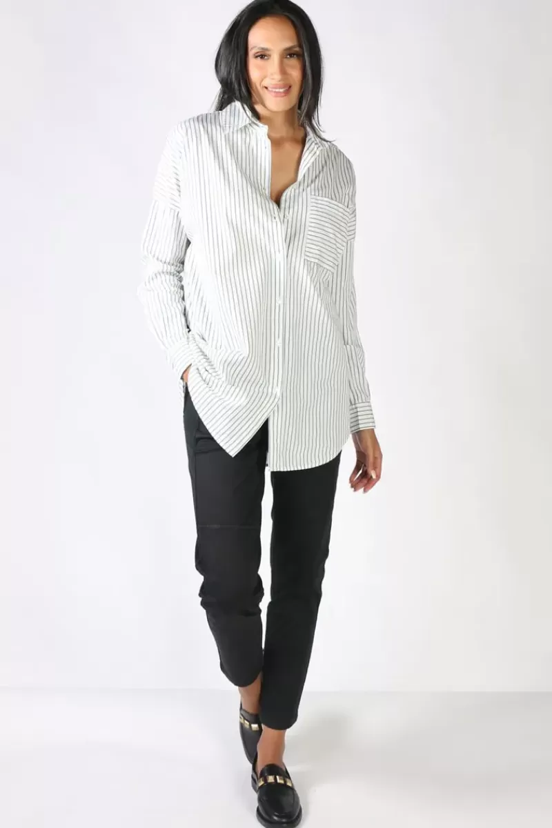 FUNKY STAFF Donna Longline Shirt In White