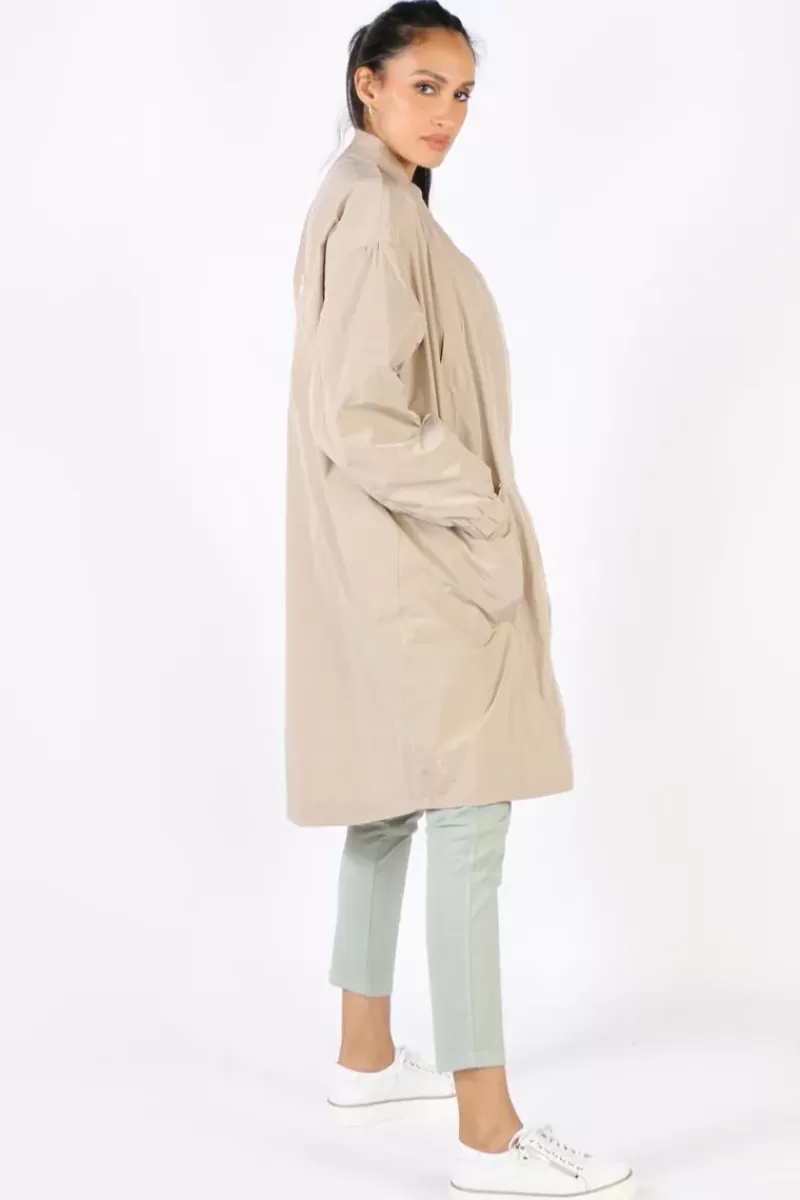 FUNKY STAFF Funky Club Duster Coat In Cream