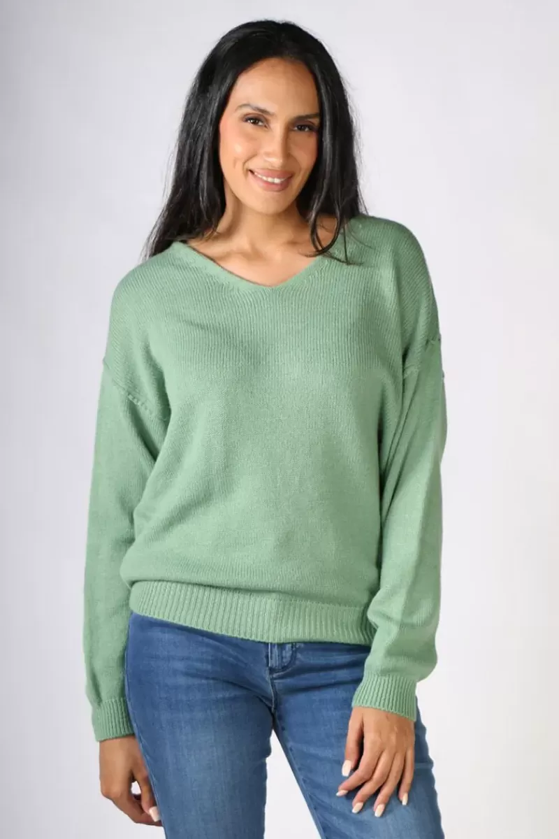 FUNKY STAFF Martina Pullover In Green