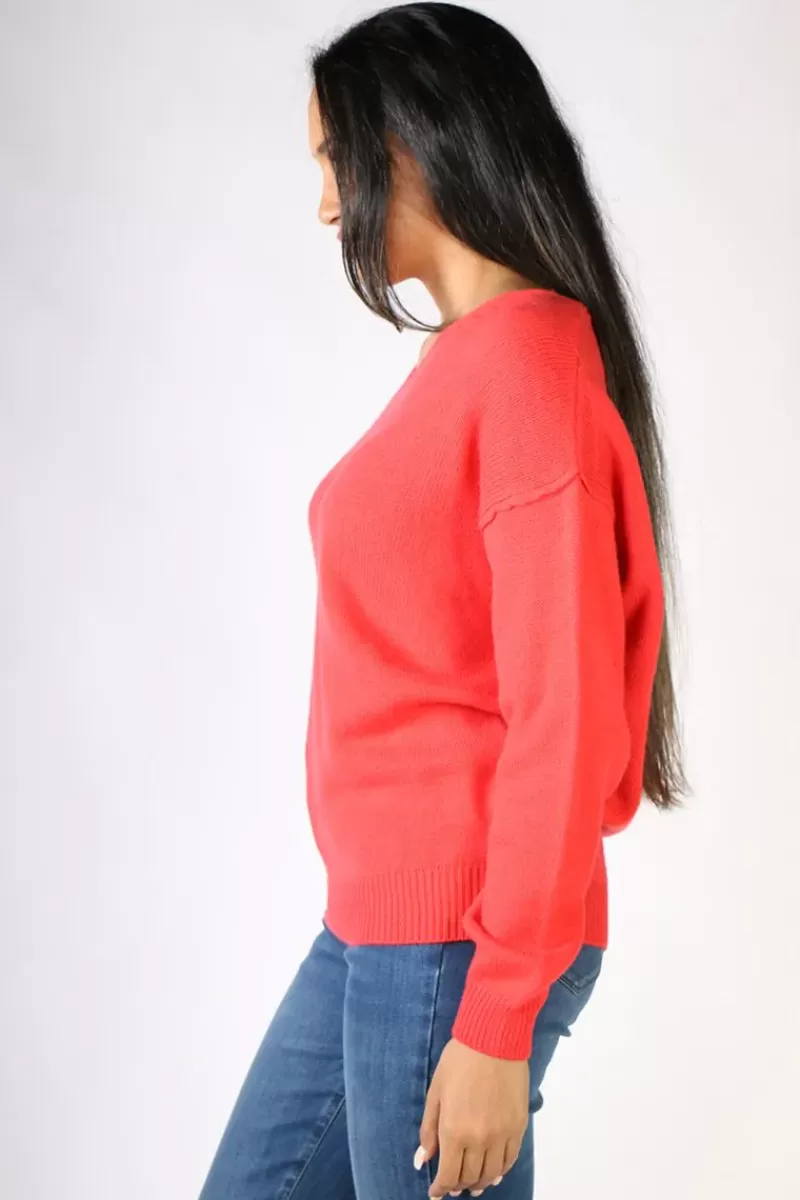 FUNKY STAFF Martina Pullover In Red