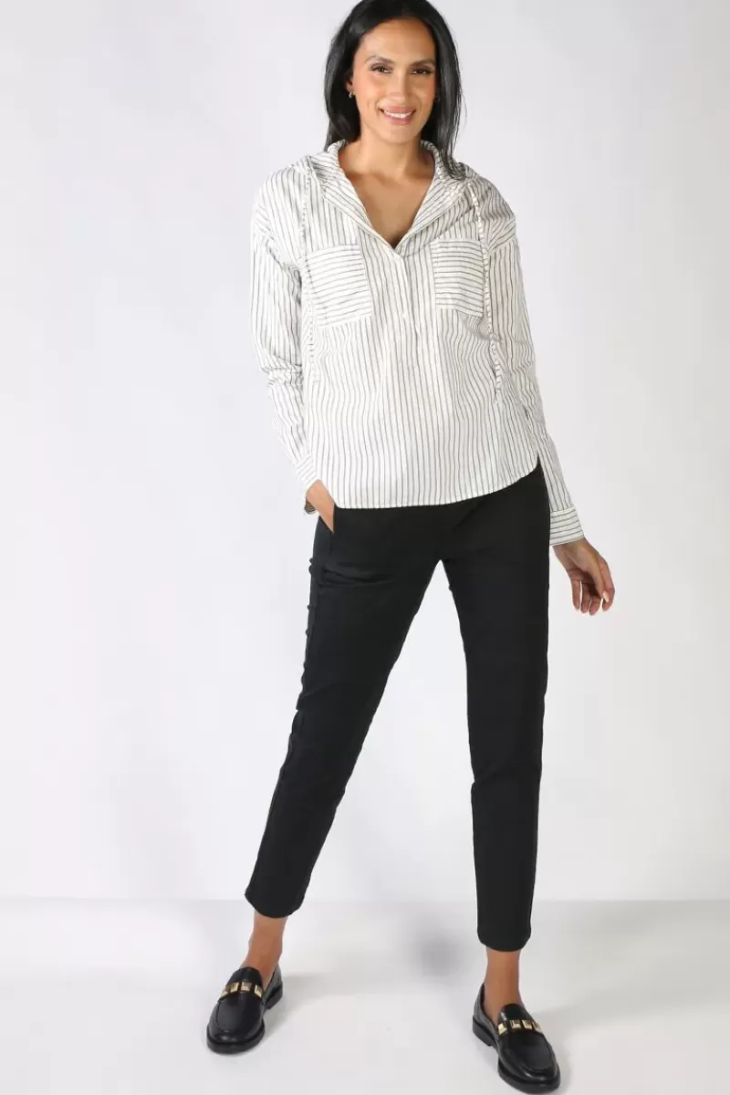 FUNKY STAFF Sara Hooded Shirt In White