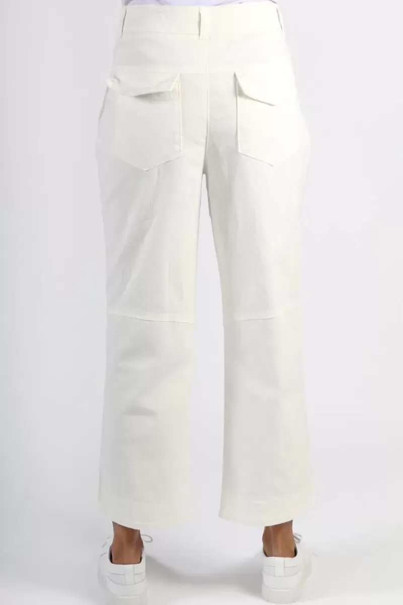 FUNKY STAFF Wide Leg Drill Zita Pant In Cream