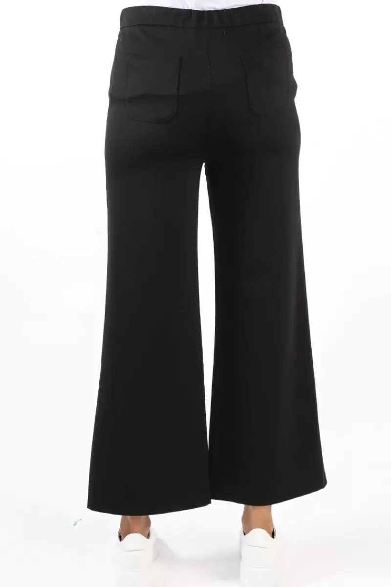 FUNKY STAFF Wide Leg Trouser In Black