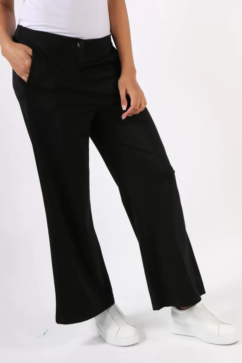 FUNKY STAFF Wide Leg Trouser In Black