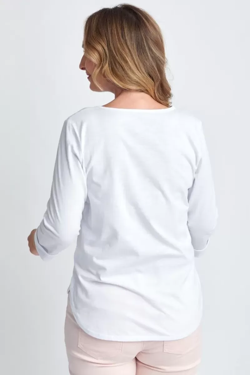 GOONDIWINDI COTTON 3/4 Sleeve Tee In White