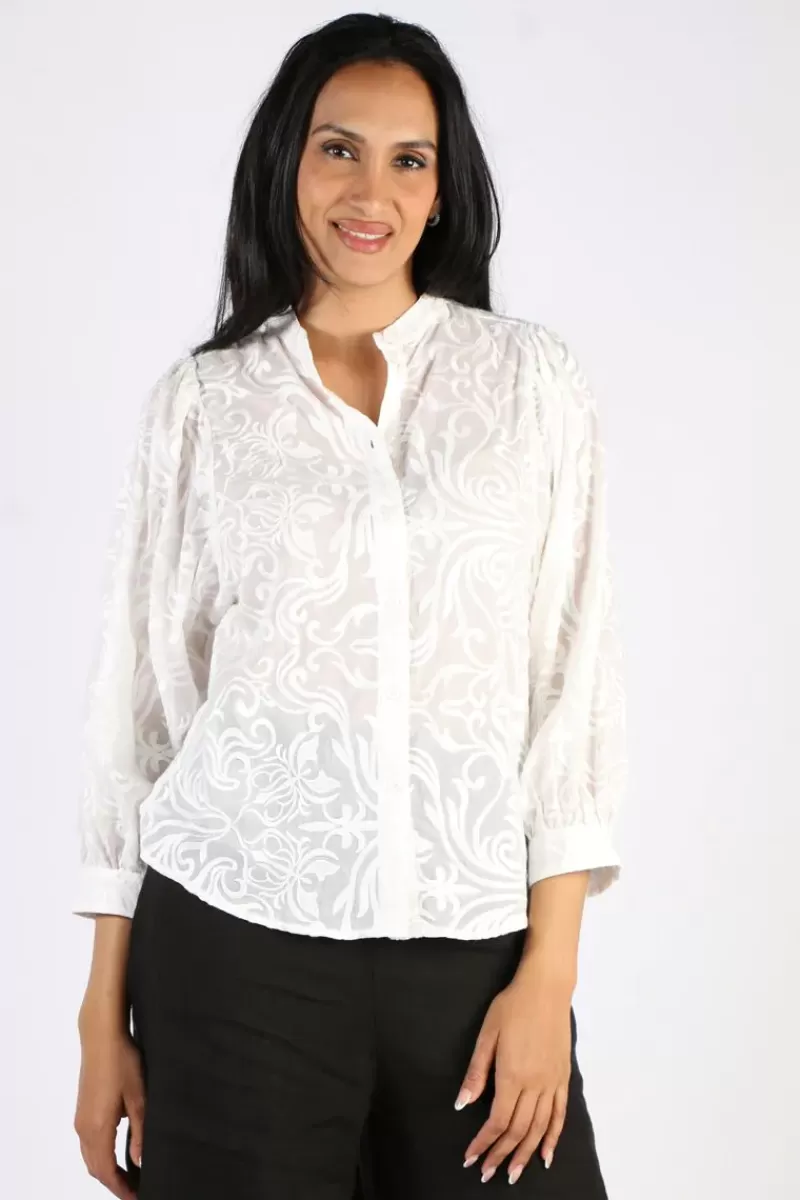 GOONDIWINDI COTTON Luxe Embroidered Shirt In White