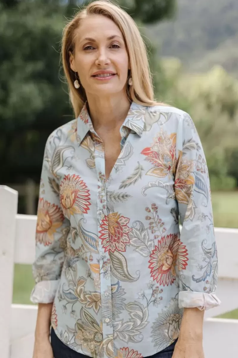 GOONDIWINDI COTTON Paisley Shirt In Sky