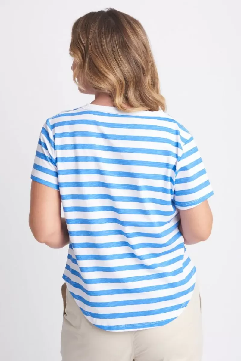 GOONDIWINDI COTTON Stripe Tee In Regatta