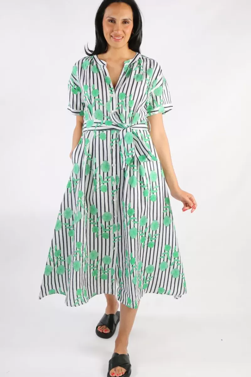 GOONDIWINDI COTTON Goondiwindi Linen Maxi Dress Green Aquador Print