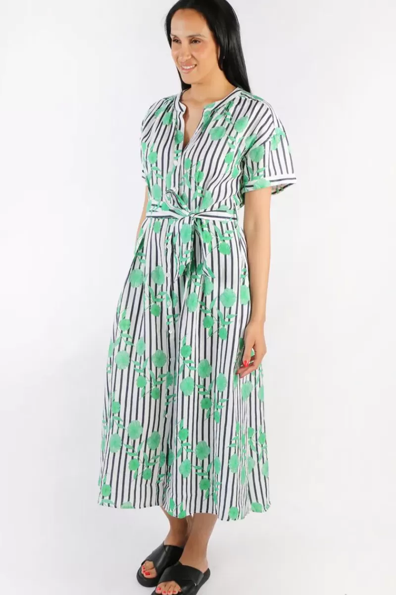 GOONDIWINDI COTTON Goondiwindi Linen Maxi Dress Green Aquador Print