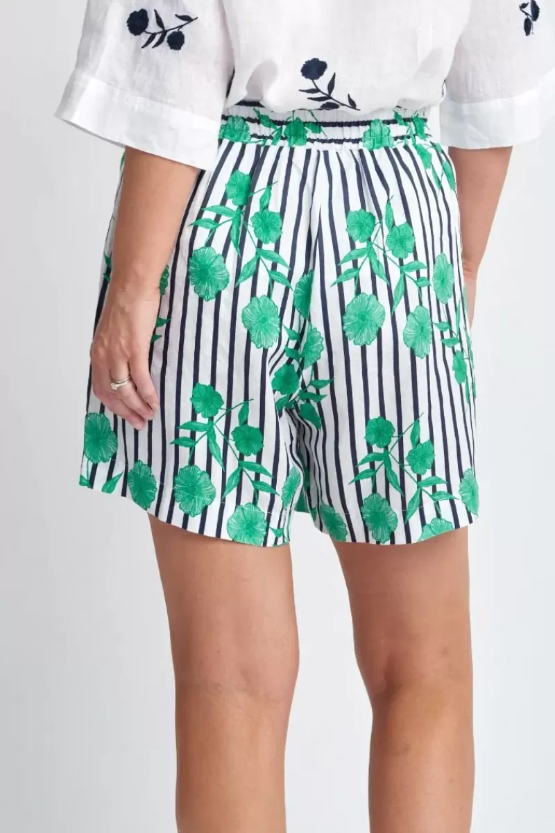 GOONDIWINDI COTTON Goondiwindi Linen Shorts In Green Aquador Print