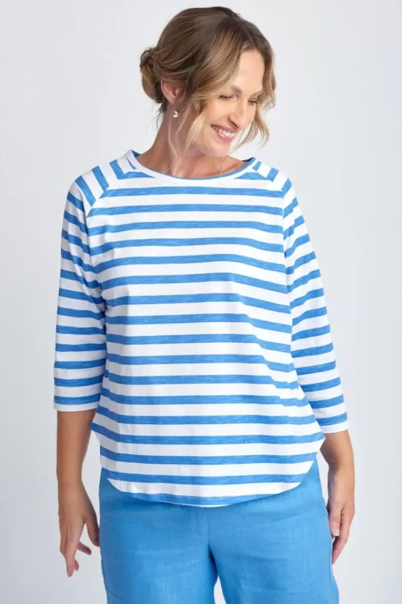 GOONDIWINDI COTTON Goondiwindi Stripe Raglan Tee In Regatta