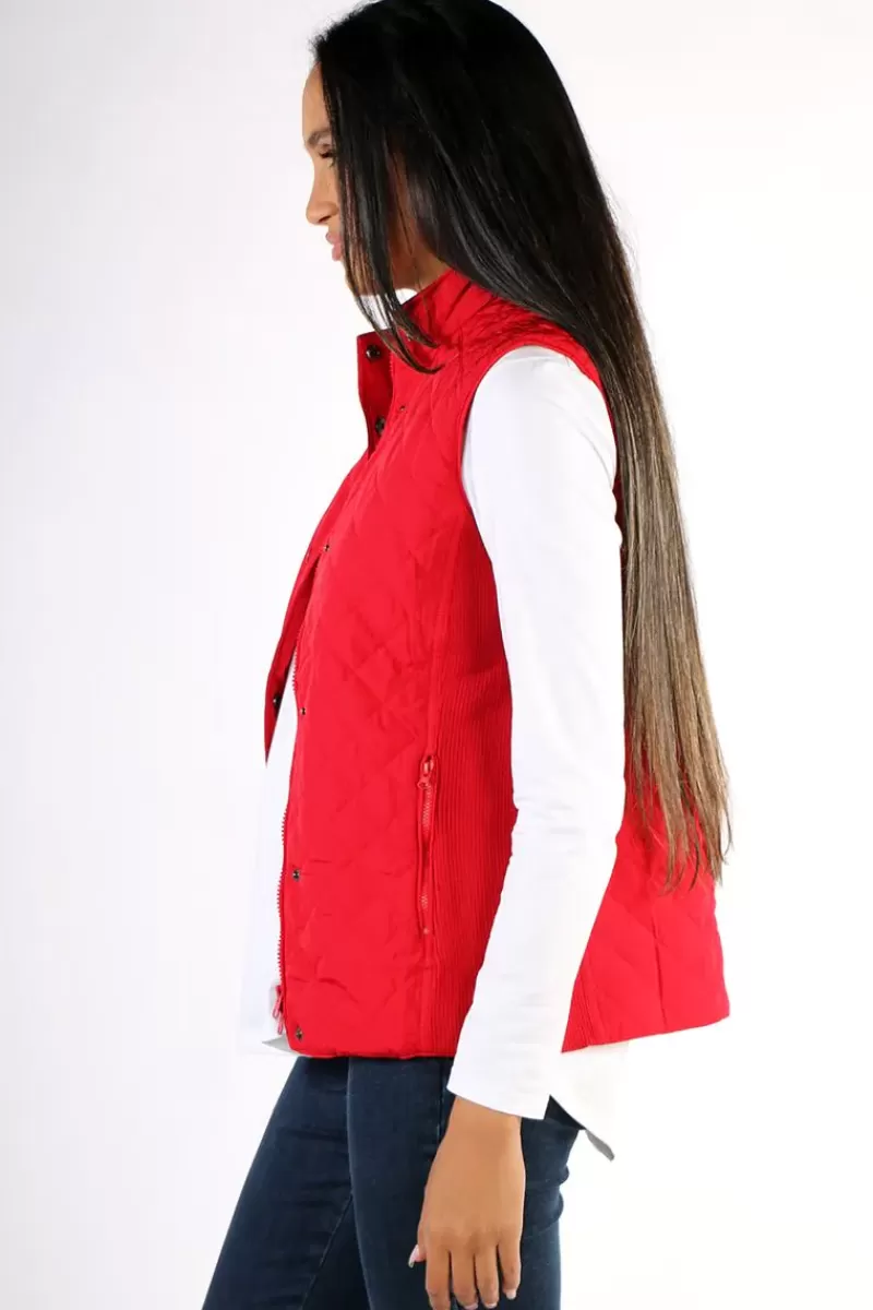 GORDON SMITH Quilted Vest In Red