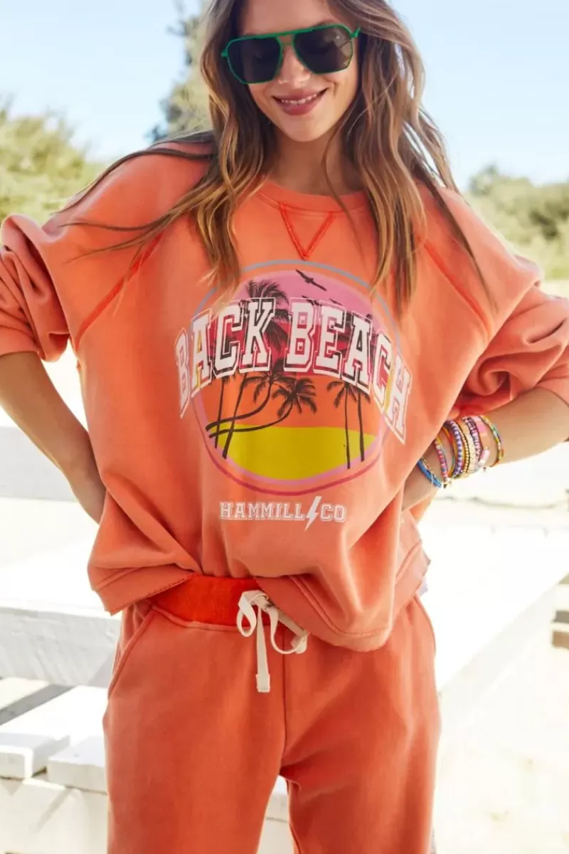 HAMMILL AND CO Hammill & Co Back Beach Sweat In Orange