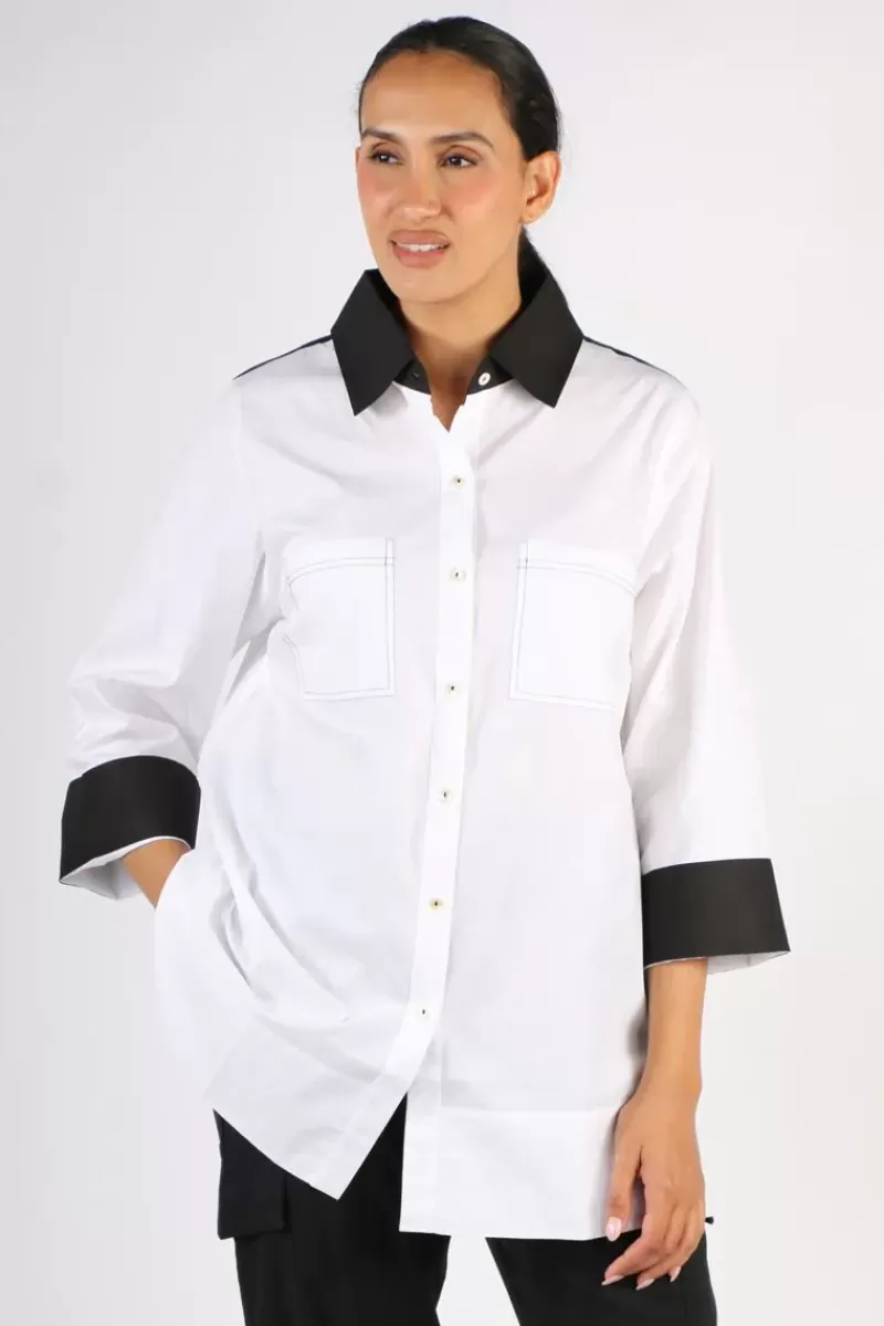 BAGRUU Harvey CB Shirt In White And Black