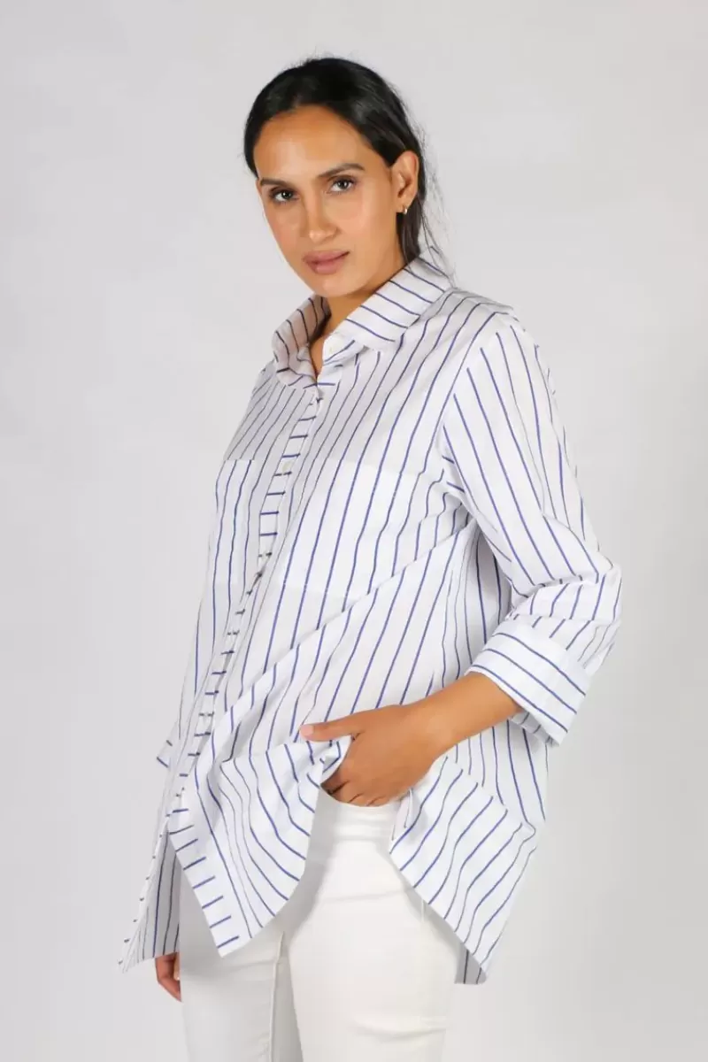 BAGRUU Harvey Stripe Shirt By In White