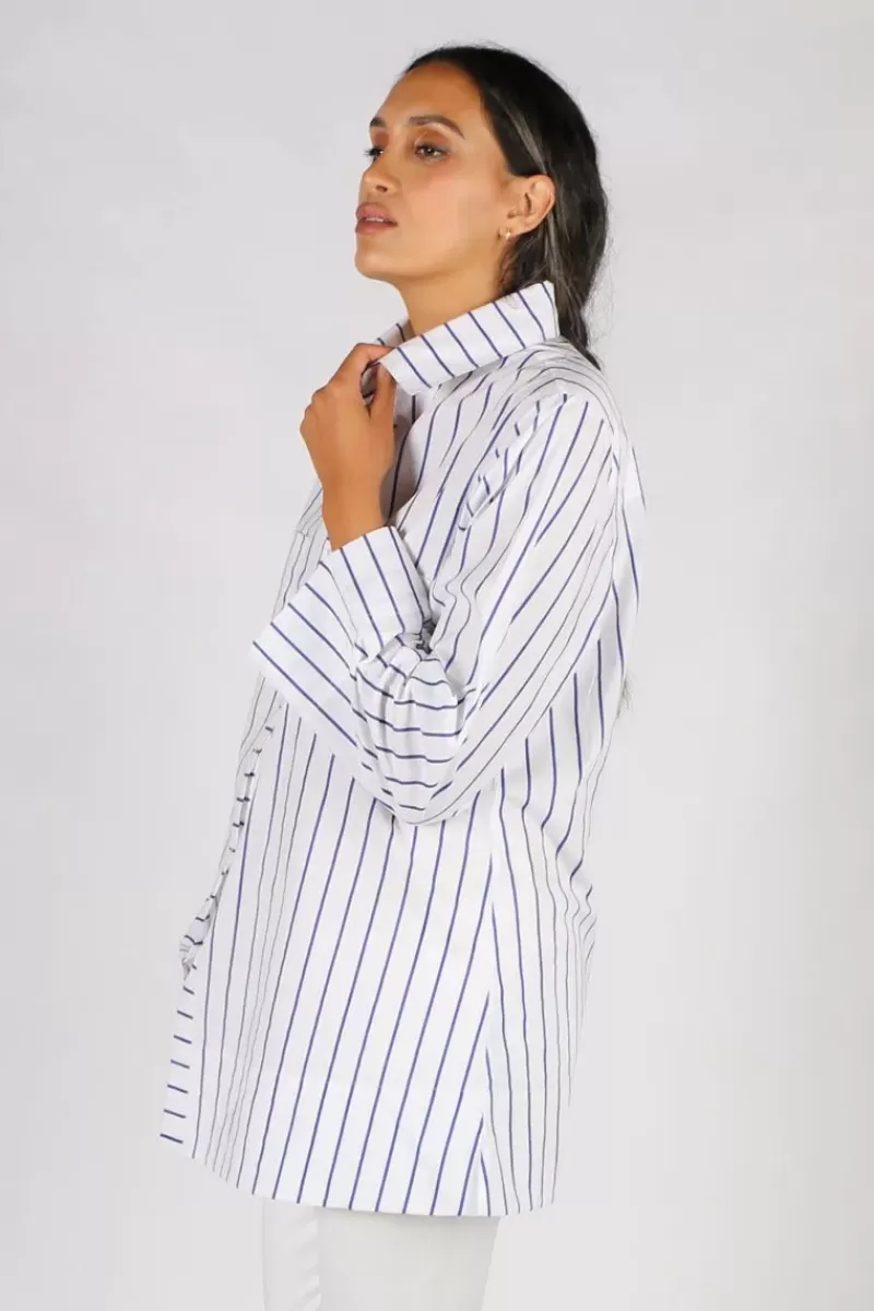 BAGRUU Harvey Stripe Shirt By In White