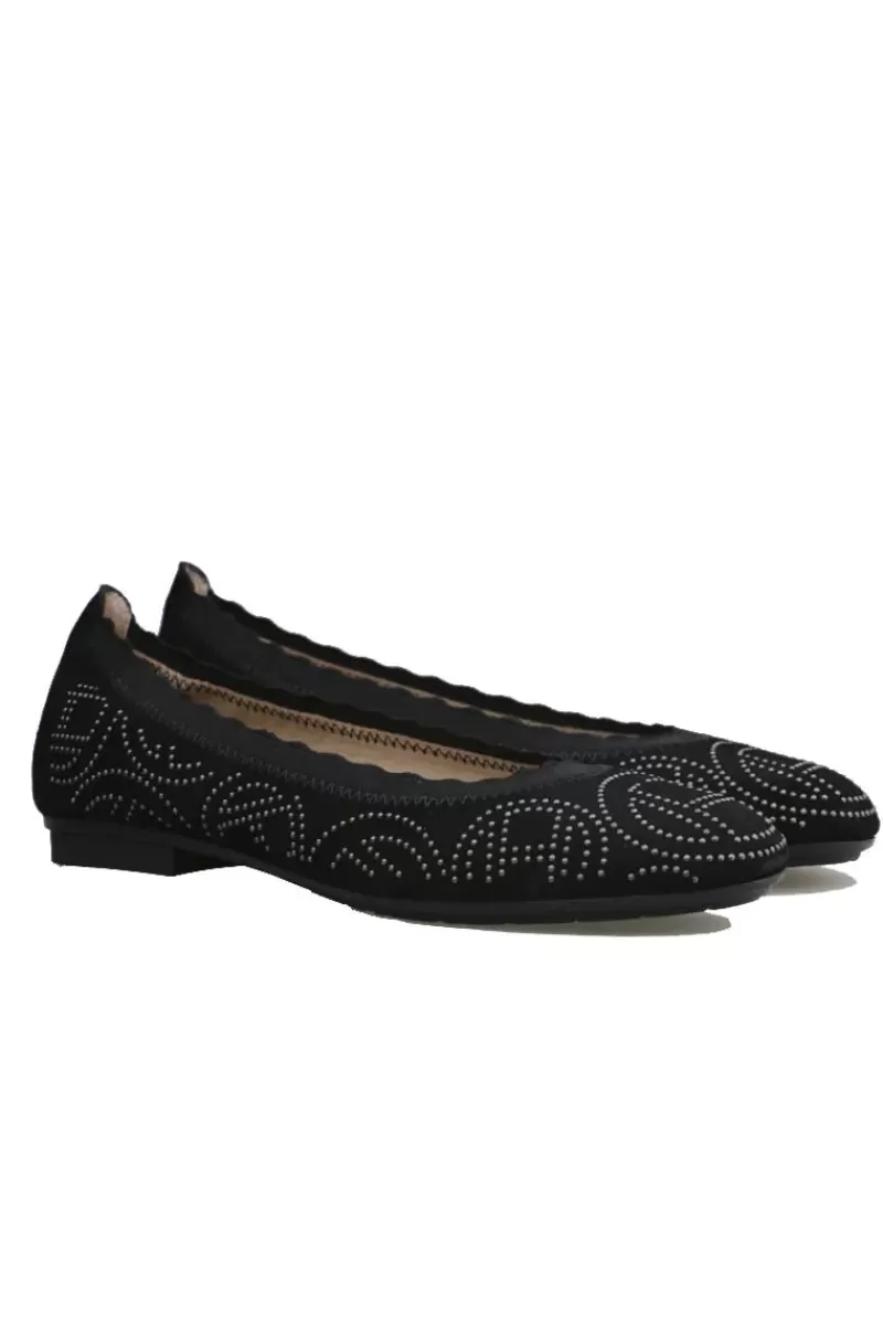 HISPANITAS Stud Basil Ballet Pump In Black