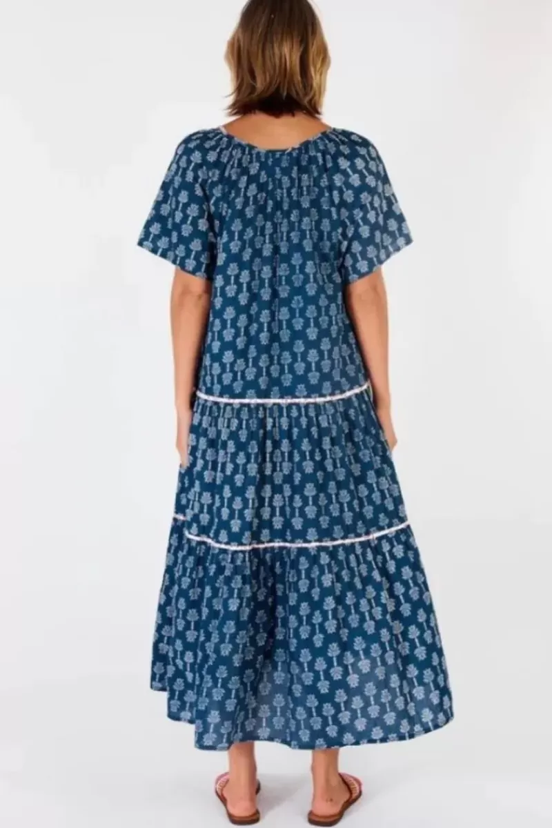 IBISA Calgary Midi Dress In Navy