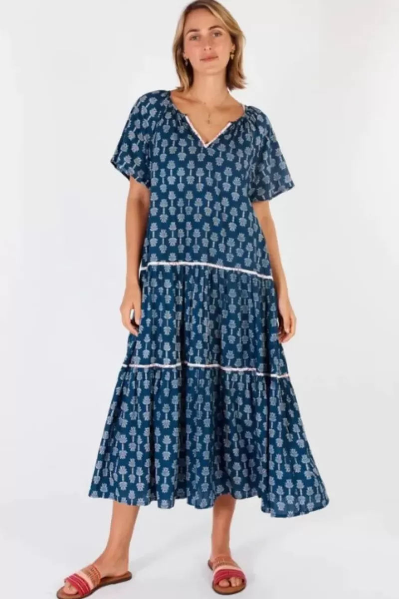 IBISA Calgary Midi Dress In Navy