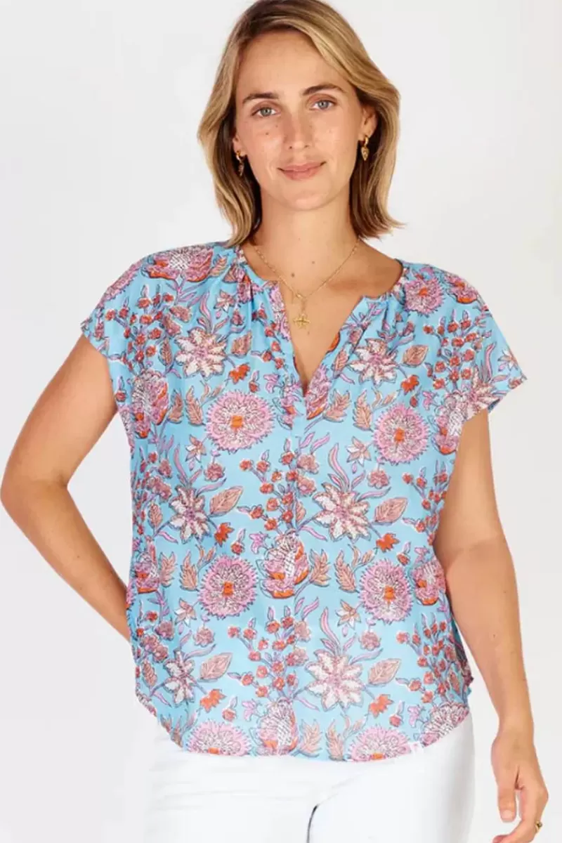 IBISA Cancun Printed Top In Lagoon