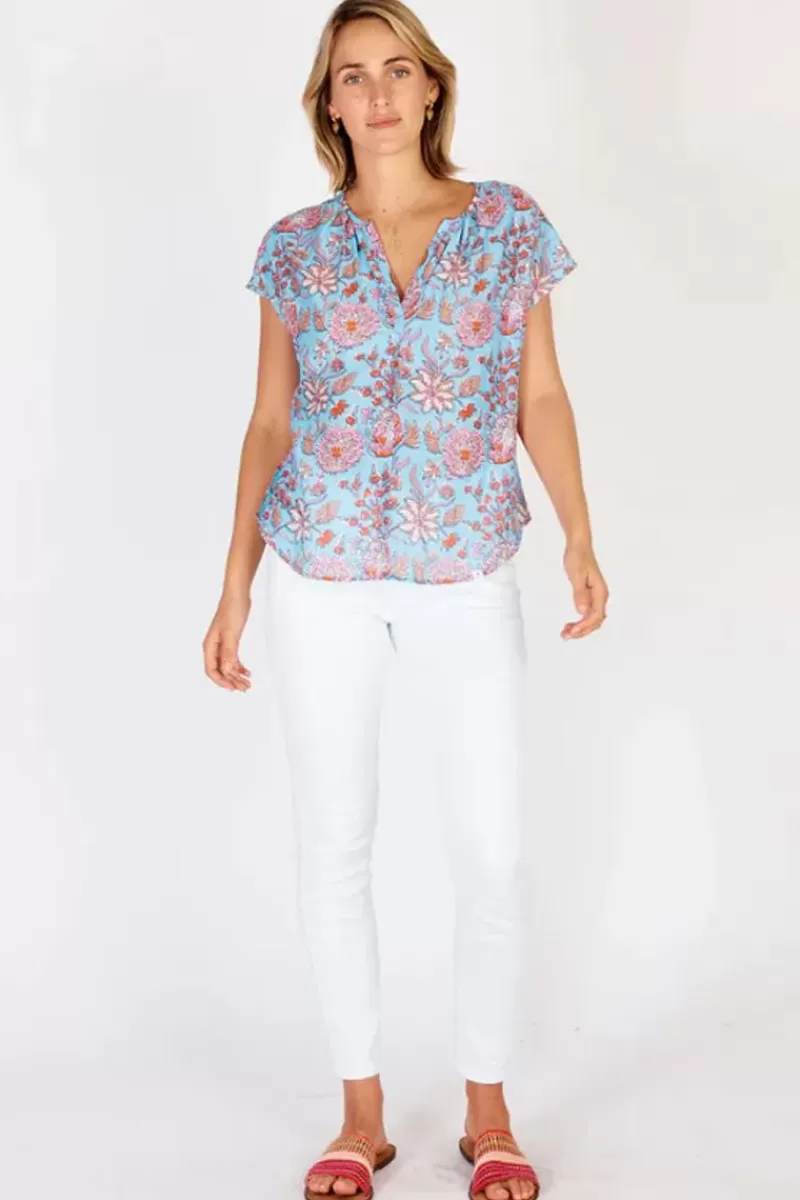 IBISA Cancun Printed Top In Lagoon