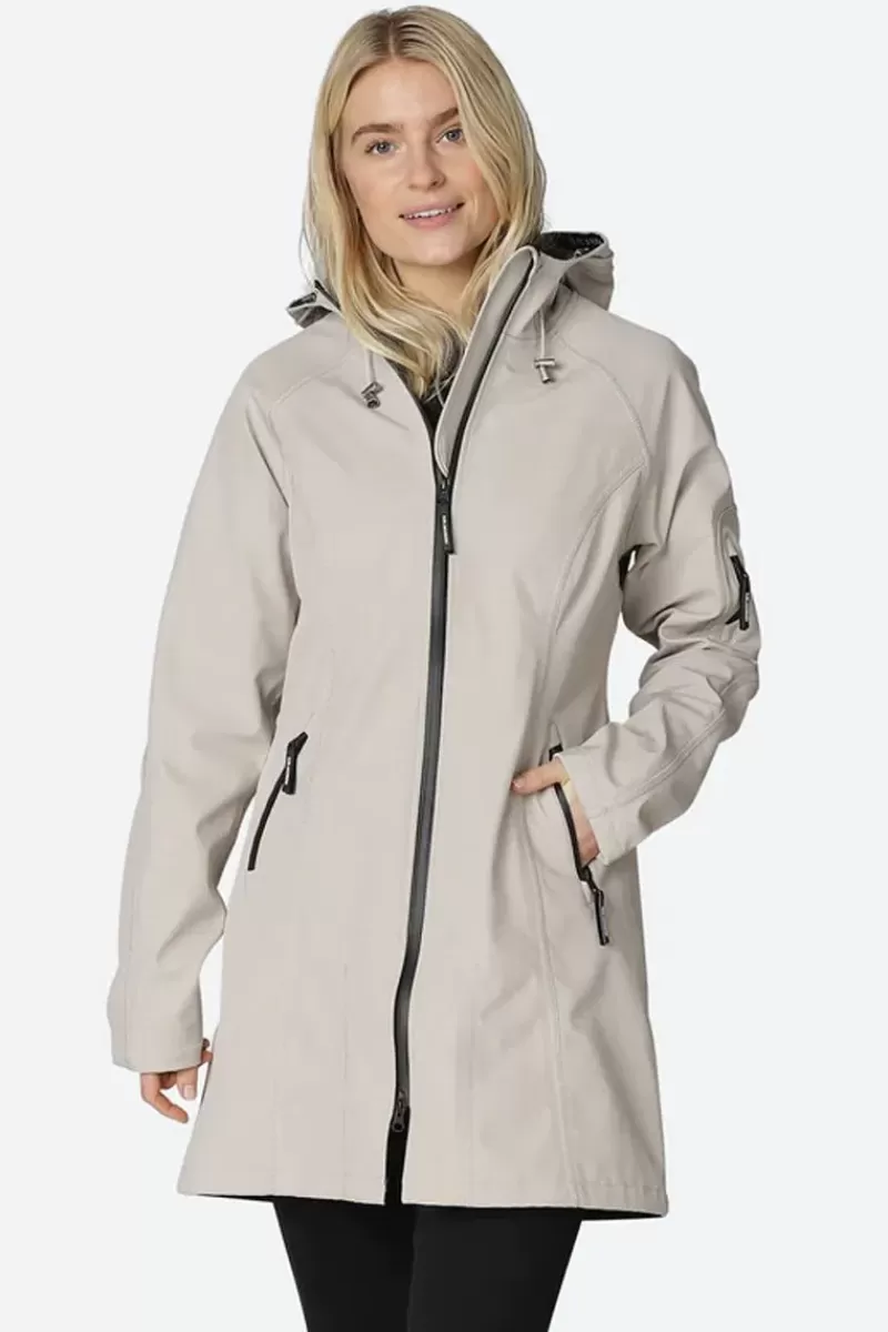 ILSE JACOBSEN Classic Fleece Lined Raincoat In Grey