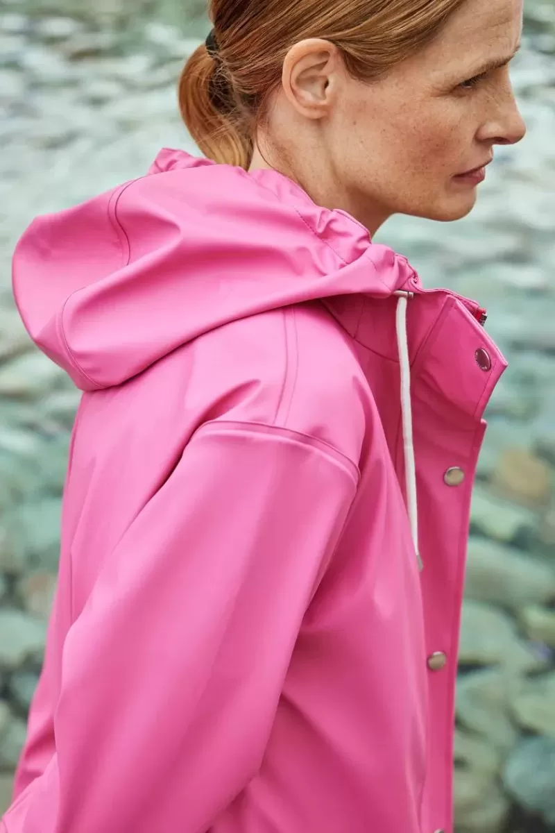 ILSE JACOBSEN Classic Rain Jacket In Magenta